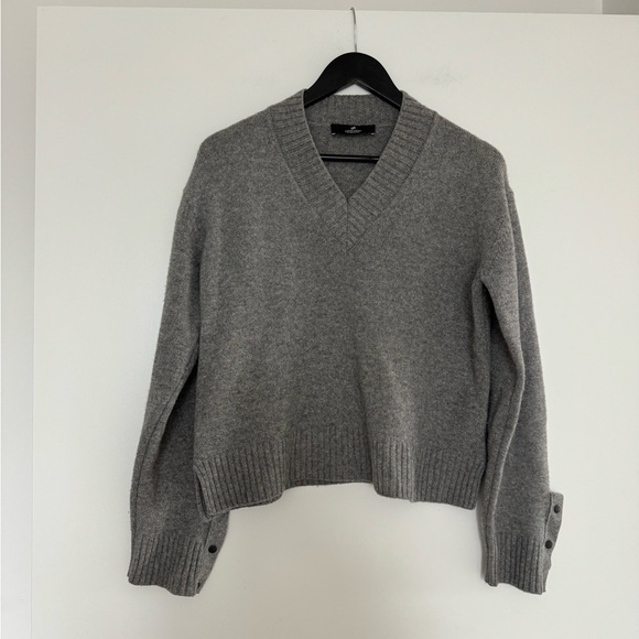 Compagnia Italiana Grey V- Neck Sweater - Picture 3 of 5